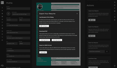 Reactive Resume Screenshot